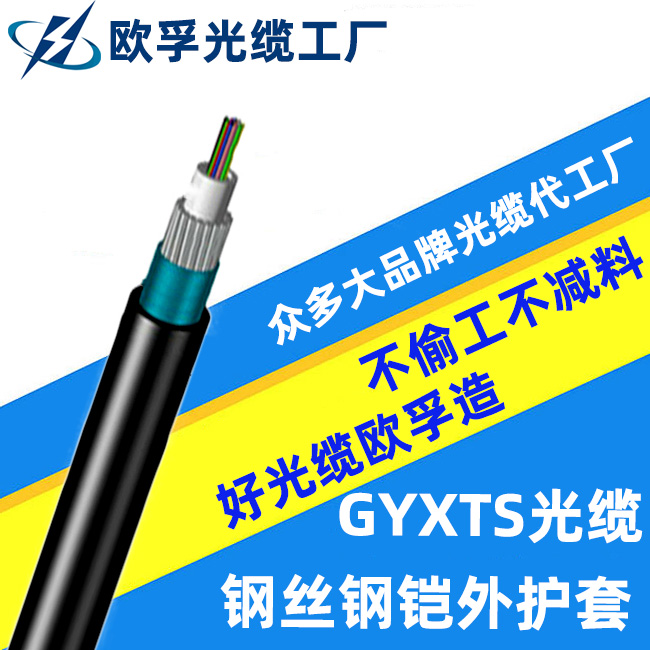 GYXTS-4B1.3 4芯 钢丝铠装光缆，生产···